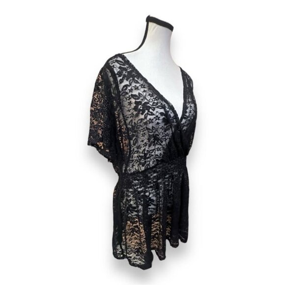 Women’s torrid 3 Black Lace Babydoll With Gold Weave 22 24 3XL 3X XXXL - Picture 6 of 9